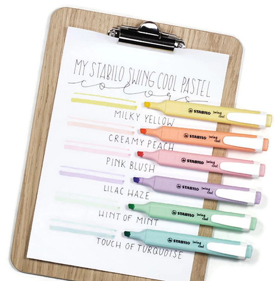 STABILO swing cool Pastel highlighters, Pack of 6, Assorted pastel Col