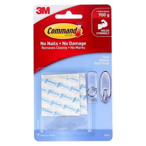 3M 17021CLR Command Clear Medium Refill Strips