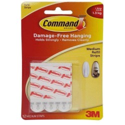 3M 17021P-12PK Command Medium Refill Strips