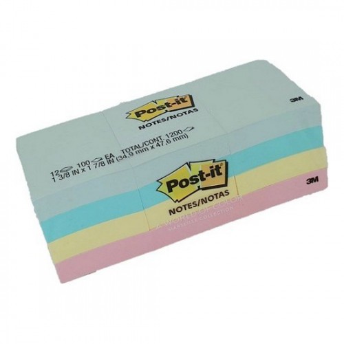 3M 653-AST Pastel Post-it Note 1.5 x 2