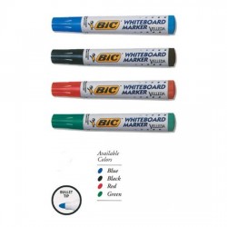 BIC Velleda Pocket Whiteboard Pens Large Bullet Nib -Assorted Colours, Pack  of 4 BIC