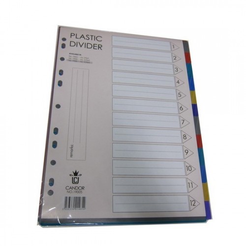 PP Plastic Colour Divider 12 tab