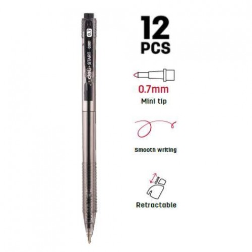 Deli EQ001 Retractable Ball Pen (12s) Deli EQ001 Retractable Ball Pen (12s)