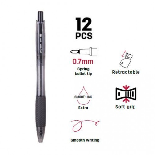 Deli Q005 Retractable Ball Pen Needle Tip (12s) Deli Q005 Retractable Ball Pen Needle Tip (12s)