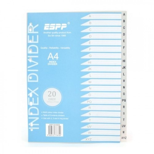 PP Plastic Grey Divider A-Z PP Plastic Grey Divider A-Z