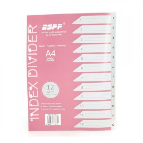 PP Plastic Grey Divider 1-12 PP Plastic Grey Divider 1-12