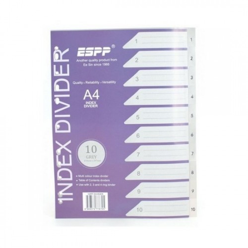 PP Plastic Grey Divider 1-10