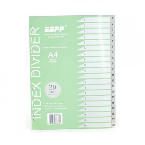 PP Plastic Grey Divider 1-20 