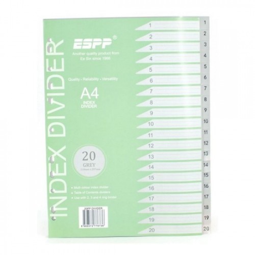PP Plastic Grey Divider 1-20 PP Plastic Grey Divider 1-20