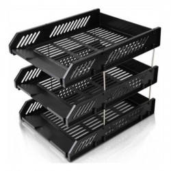3-Tier Paper Tray with Metal Risers