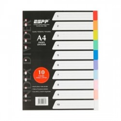 PP Plastic Colour Divider 10 tab