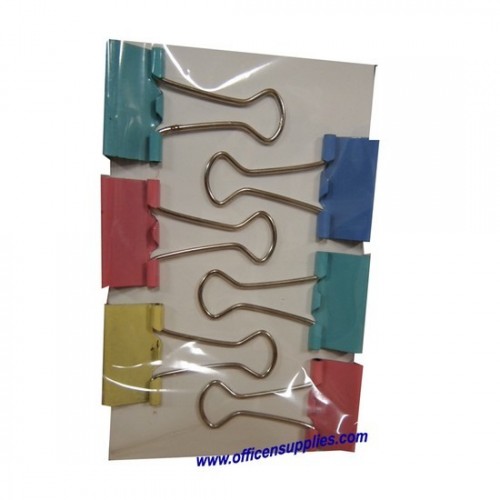 Colour Binder Clips 25mm (6 pcs)