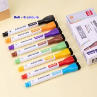 Slim Magnetic White Board Marker with Eraser (8cols per set)