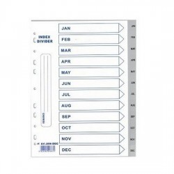 PP Plastic Grey Divider Jan-Dec