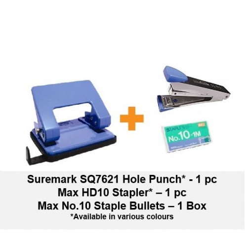 [Bundle] Paper Punch + Max HD10 Stapler + Max No.10 Staple Bullets