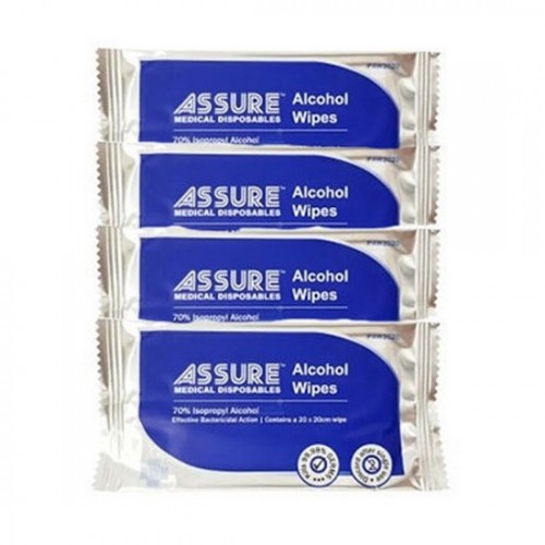 ASSURE ALCOHOL WIPES, 20x25CM ASSURE ALCOHOL WIPES, 20x25CM