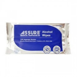 ASSURE ALCOHOL WIPES, 20x25CM