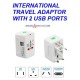 Travel Adaptor 931USB With 2 USB Ports