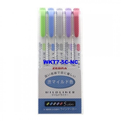 Zebra Highlighter Mildliner 5 Bright Color Set WKT7-N-5C