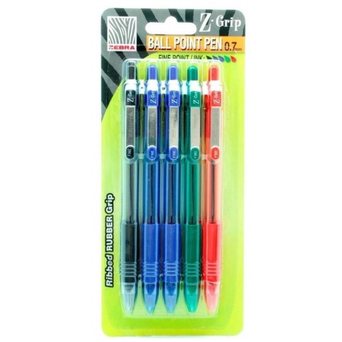 Zebra Z-Grip Ball Pen 5pcs per Set 0.7mm