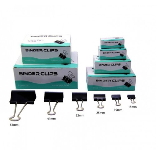 Binder Clips 15mm (Box of 12 pcs)