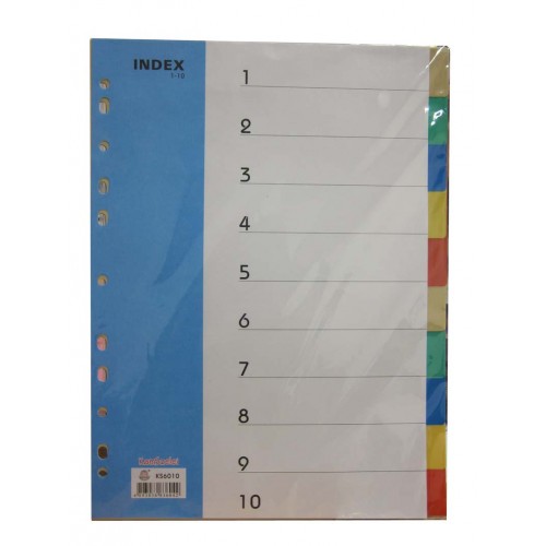 PP Plastic Colour Divider 10 tab PP Plastic Colour Divider 10 tab