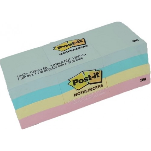 3M 653-AST Pastel Post-it Note 1.5 x 2 3M 653-AST Pastel Post-it Note 1.5 x 2