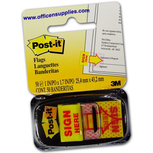 3M Post-it 680-9 Sign Here Tape Flags 3M Post-it 680-9 Sign Here Tape Flags