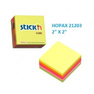 Hopax 21203 Stickn Neon Cube 2x2 inches