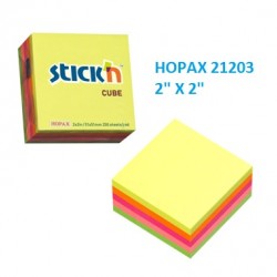 Hopax 21203 Stickn Neon Cube 2x2 inches