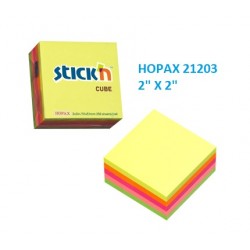 Hopax 21203 Stickn Neon Cube 2x2 inches