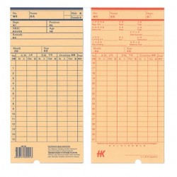 Hk Time Cards 50'S with C Hole