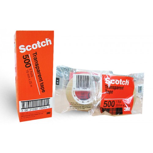 3M Scotch Utility Transparent Tape 500B 18mm (Box) 3M Scotch Utility Transparent Tape 500B 18mm (Box)