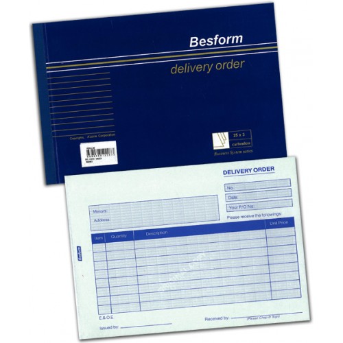 Besform Delivery Order Pad Besform Delivery Order Pad