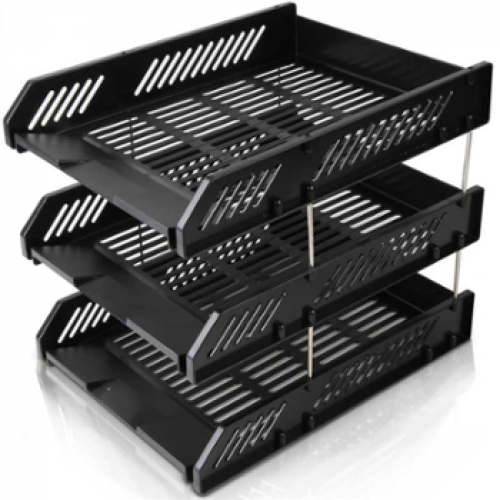 3-Tier Paper Tray with Metal Risers 3-Tier Paper Tray with Metal Risers