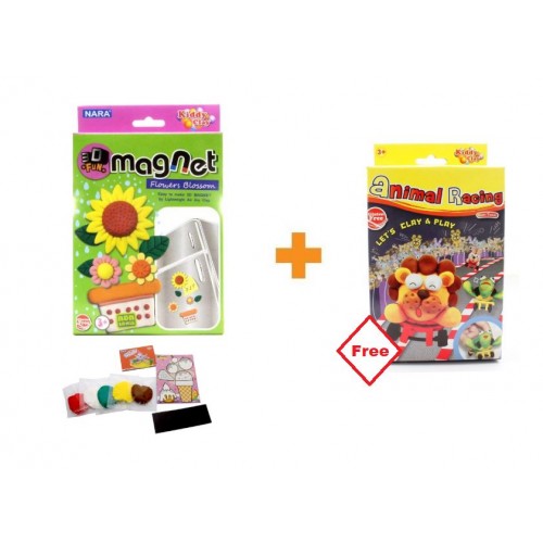 Kiddy Plasticine Clay 3D Magnet + FOC Animal Racing Set
