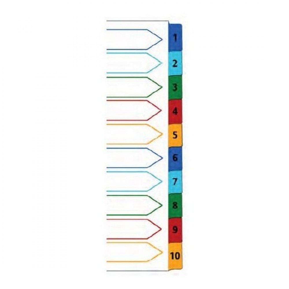 PP Colour Index Divider 110 (Tab with No) [Your online shop for