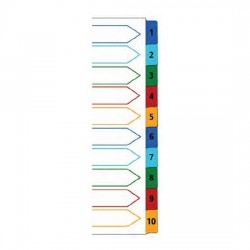 PP Colour Index Divider 1-10 (Tab with No)